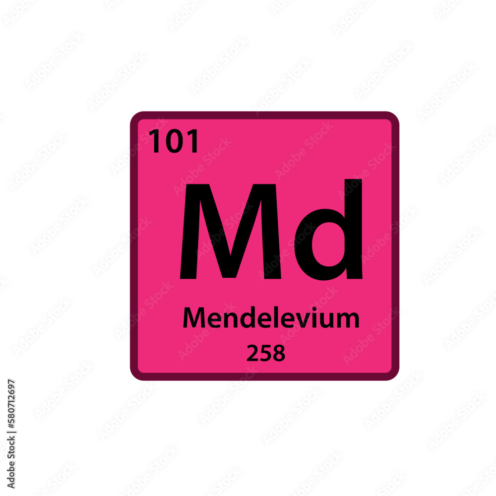 Mendelevium element periodic table icon vector logo design template Mendelevium element periodic table icon vector logo design template