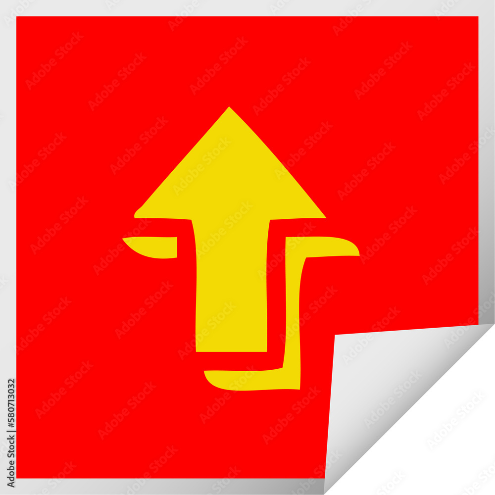 square peeling sticker cartoon pointing arrow square peeling sticker cartoon pointing arrow