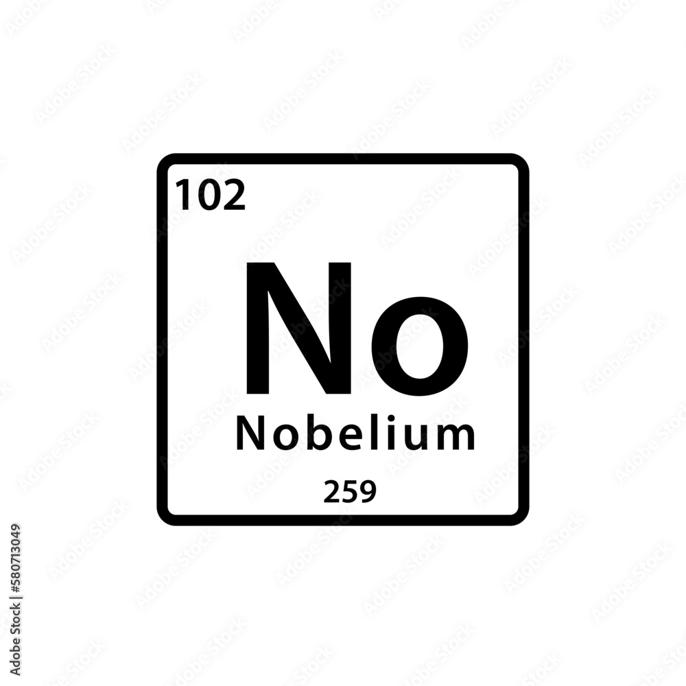 Nobelium element periodic table periodic icon vector logo design template Nobelium element periodic table periodic icon vector logo design template