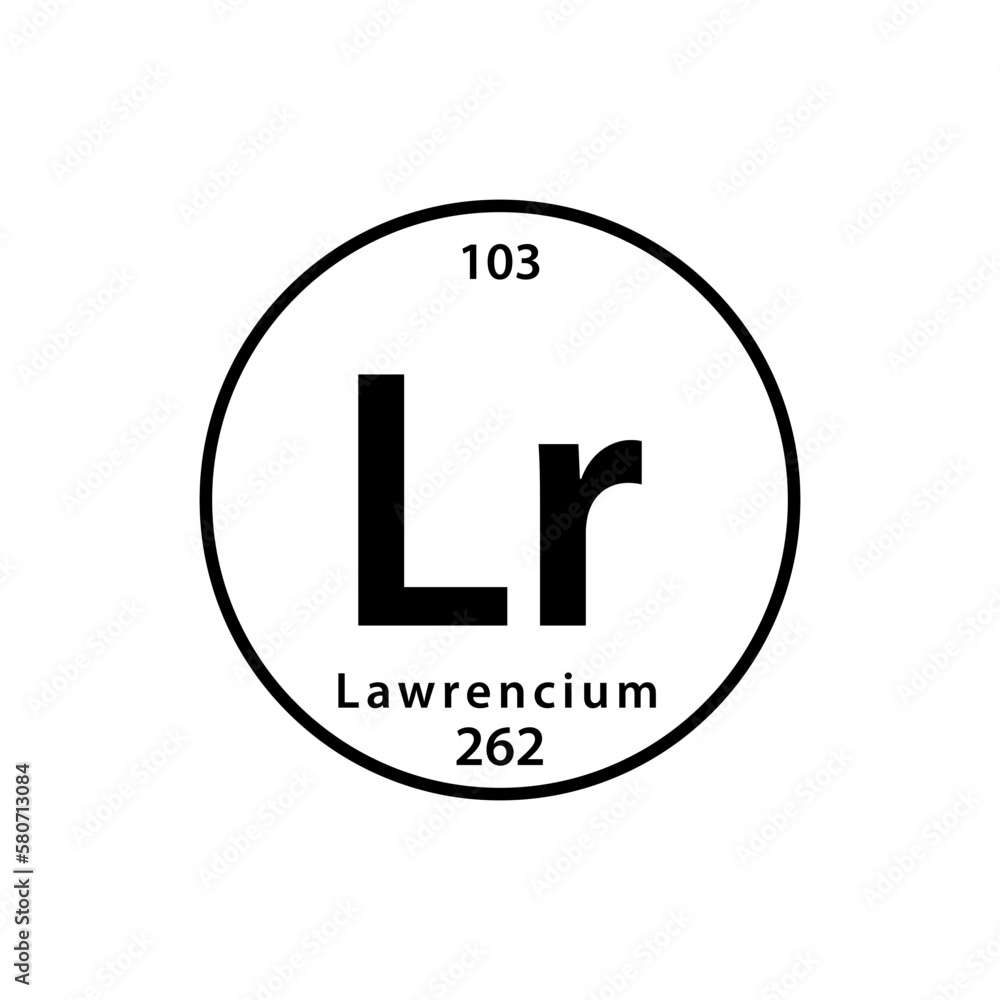 Lawrencium element periodic table icon vector logo design template Lawrencium element periodic table icon vector logo design template