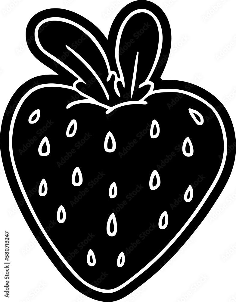 cartoon icon drawing of a fresh strawberry cartoon icon drawing of a fresh strawberry