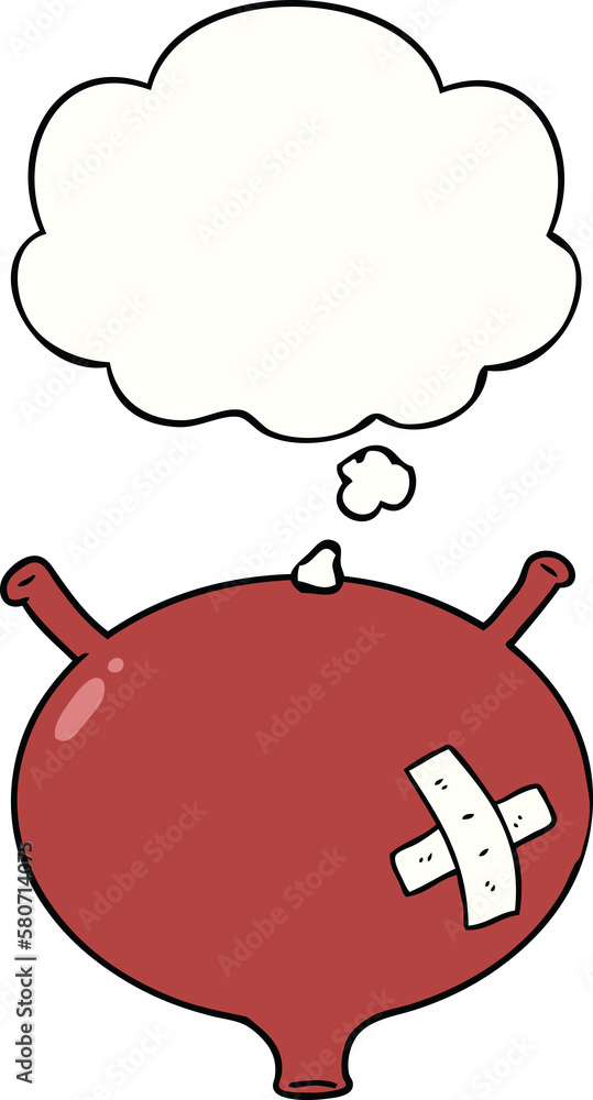 cartoon bladder and thought bubble cartoon bladder and thought bubble