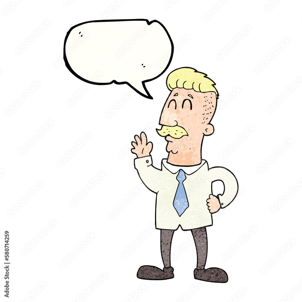speech bubble textured cartoon office man waving speech bubble textured cartoon office man waving