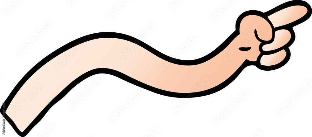 vector gradient illustration cartoon pointing arm vector gradient illustration cartoon pointing arm
