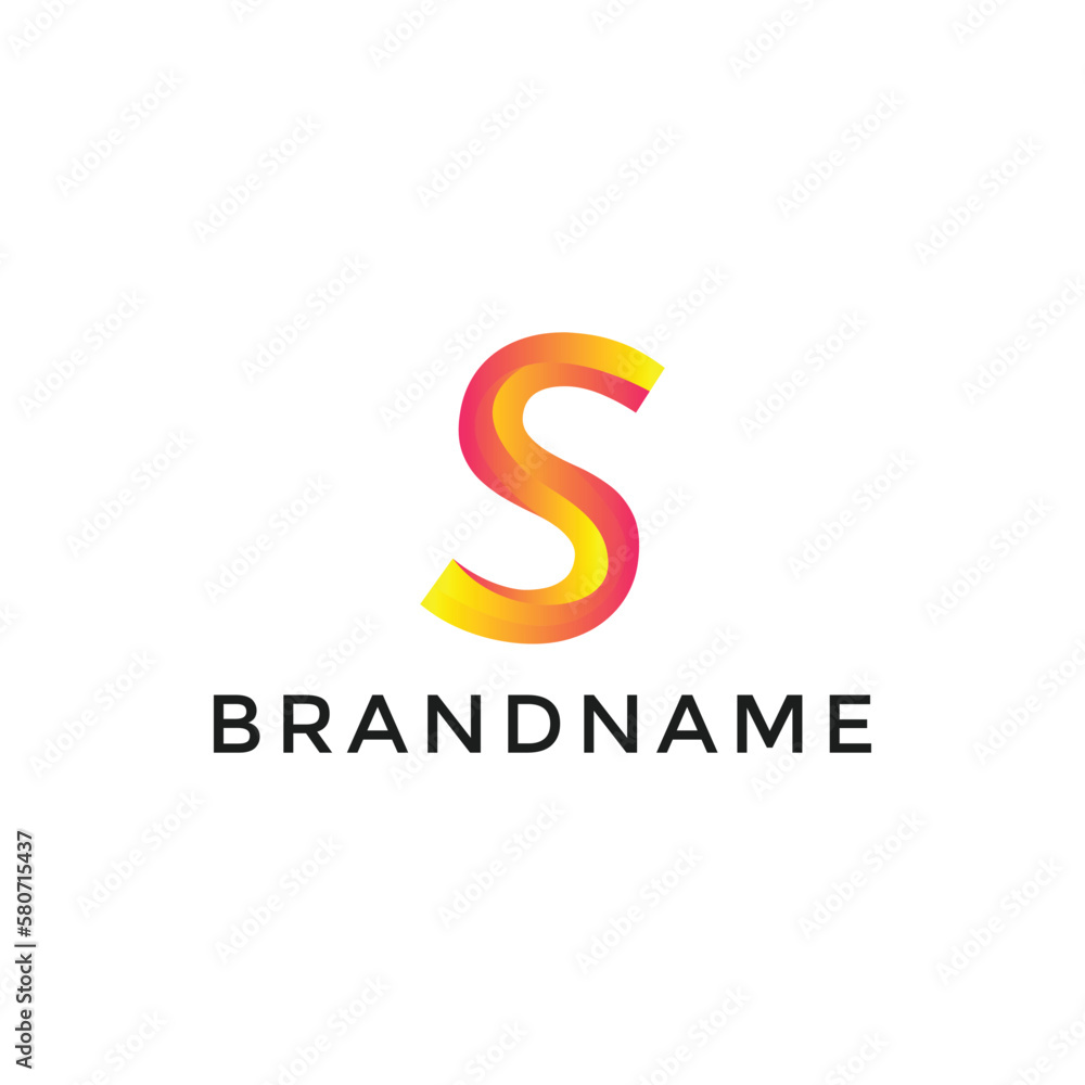 Initial Letter S 3D gradient colorful Logo Initial Letter S 3D gradient colorful Logo