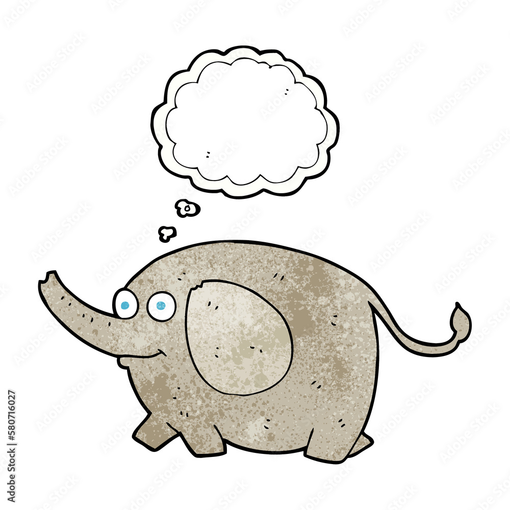 thought bubble textured cartoon elephant thought bubble textured cartoon elephant