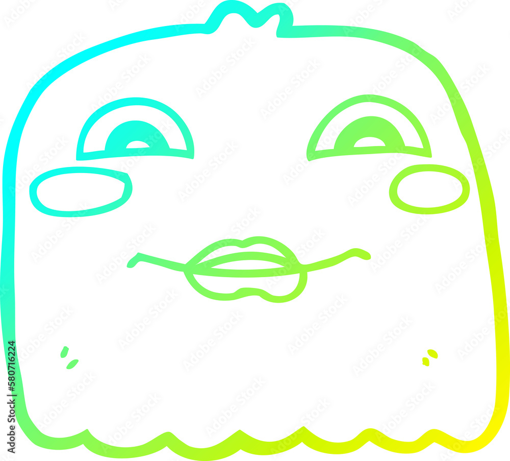 cold gradient line drawing cartoon ghost cold gradient line drawing cartoon ghost