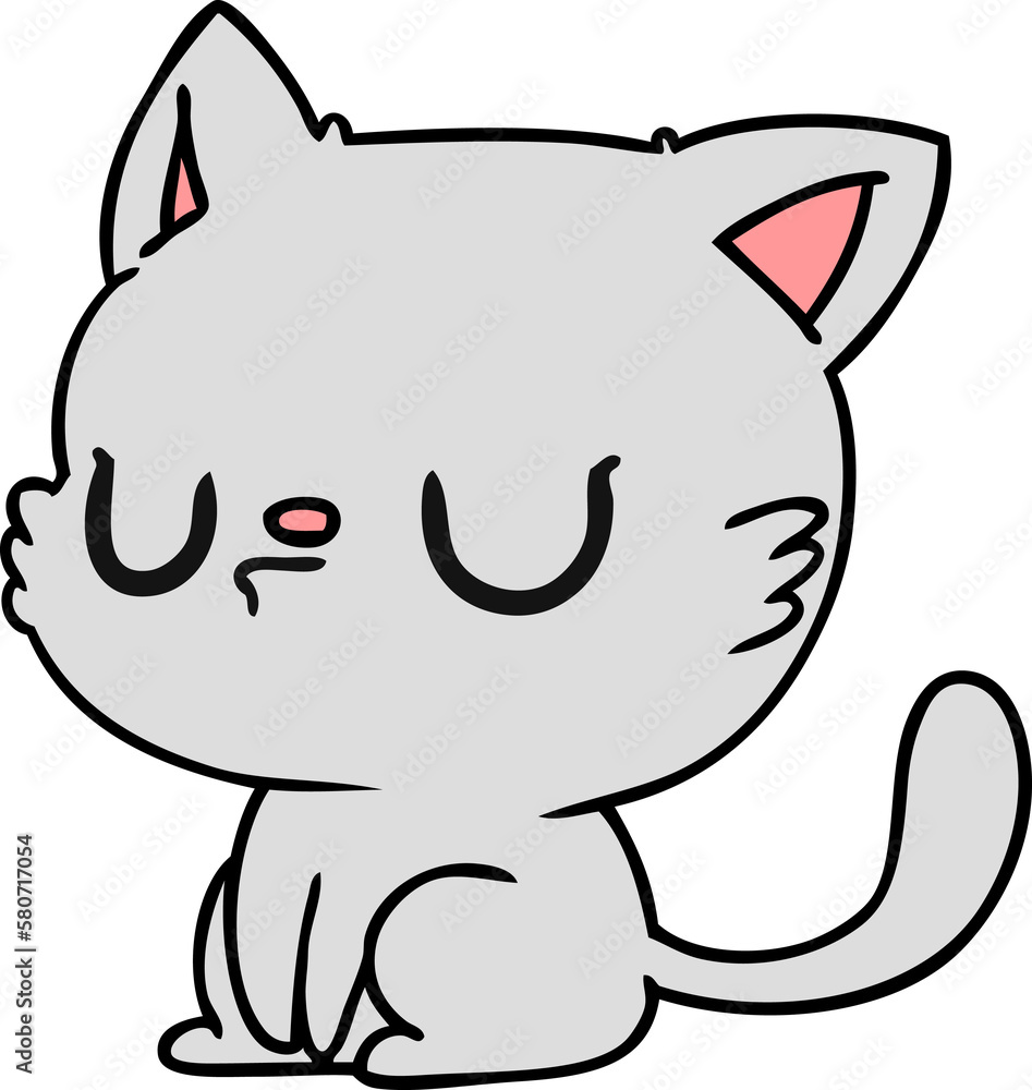 cartoon of cute kawaii cat cartoon of cute kawaii cat