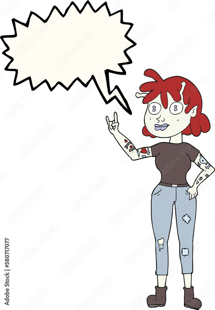 speech bubble cartoon alien rock fan girl speech bubble cartoon alien rock fan girl