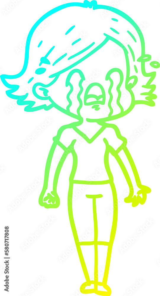 cold gradient line drawing cartoon woman crying cold gradient line drawing cartoon woman crying