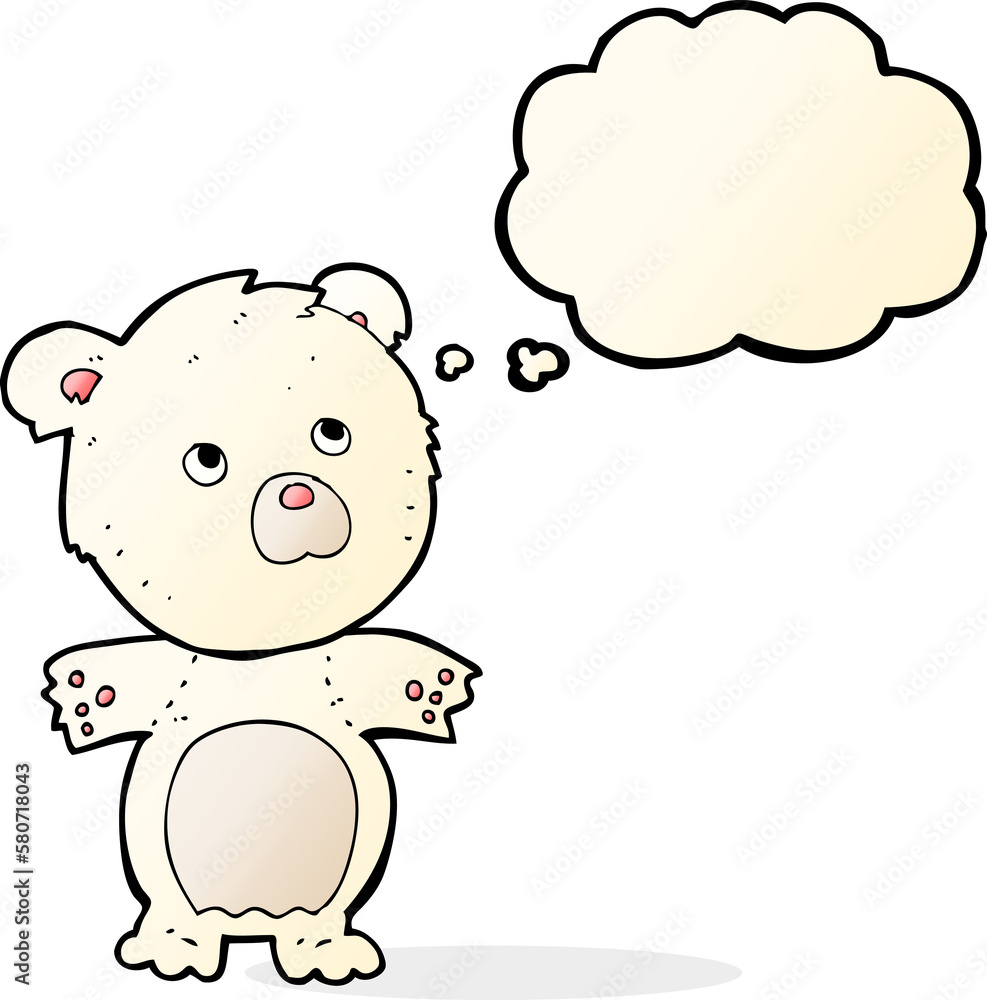 cartoon funny teddy bear with thought bubble cartoon funny teddy bear with thought bubble