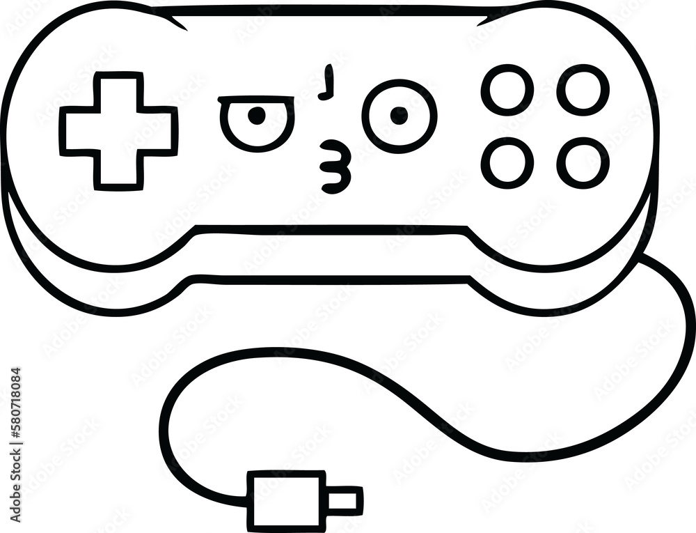 line drawing cartoon game controller line drawing cartoon game controller