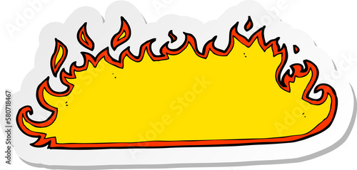 sticker of a cartoon fire border