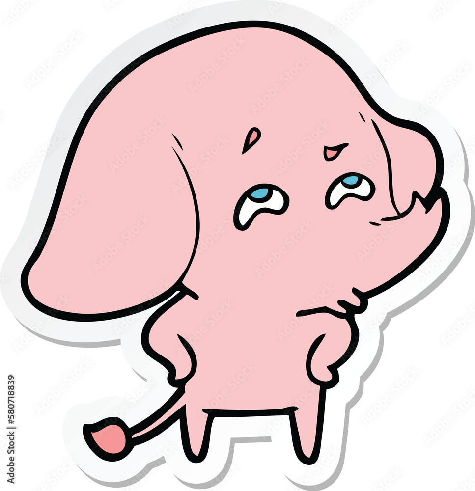 sticker of a cartoon elephant remembering sticker of a cartoon elephant remembering