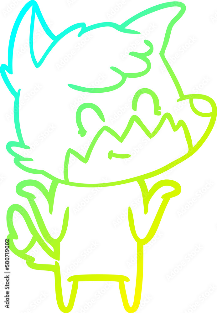 cold gradient line drawing cartoon friendly fox cold gradient line drawing cartoon friendly fox