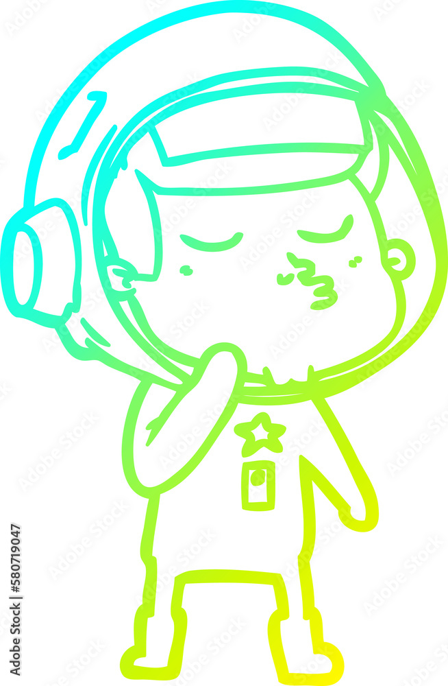 cold gradient line drawing cartoon confident astronaut cold gradient line drawing cartoon confident astronaut