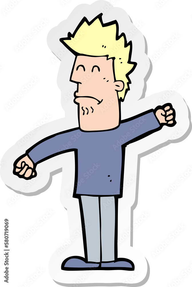 sticker of a cartoon stressed man sticker of a cartoon stressed man