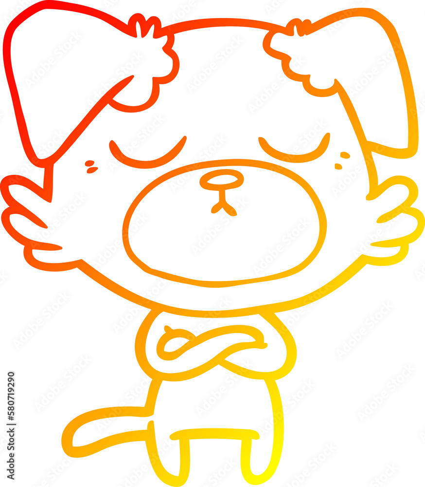 warm gradient line drawing cute cartoon dog warm gradient line drawing cute cartoon dog