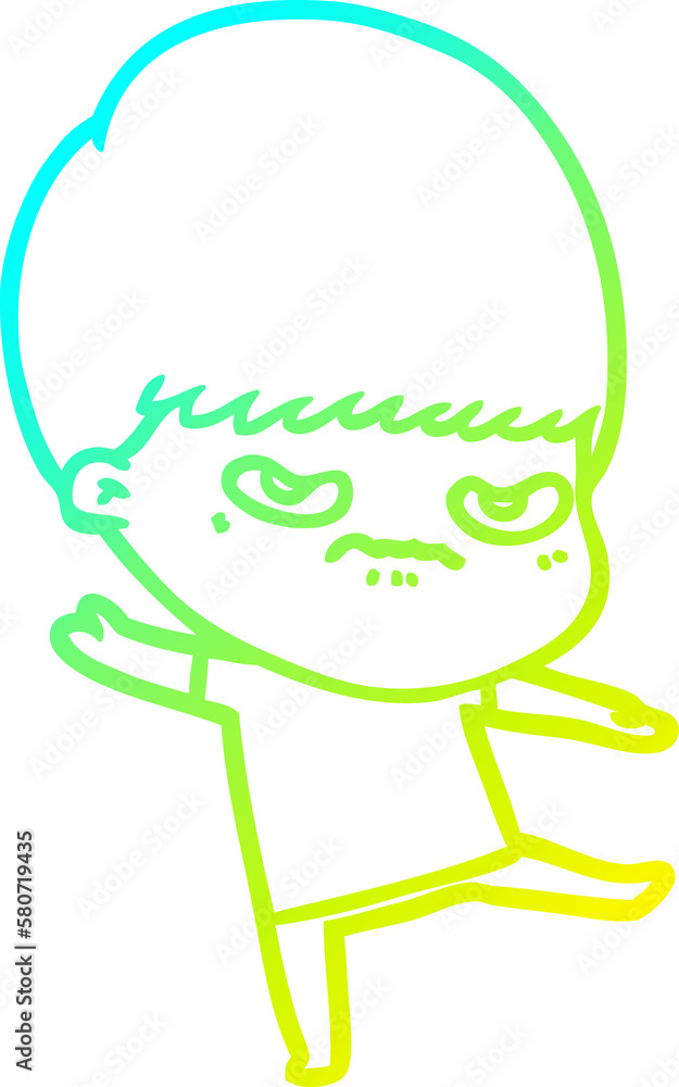 cold gradient line drawing annoyed cartoon boy cold gradient line drawing annoyed cartoon boy