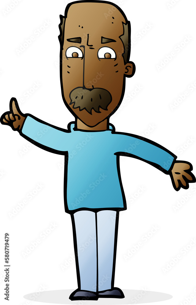 Fototapeta premium cartoon man issuing stern warning