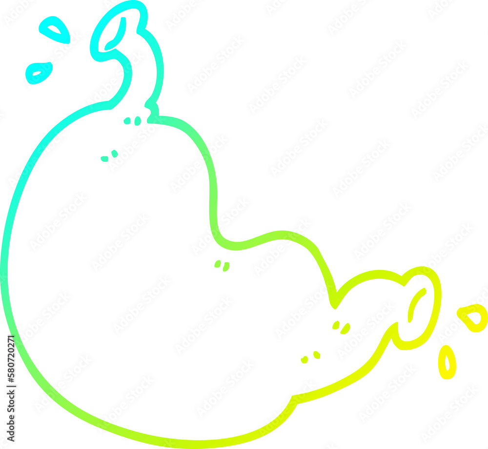 Fototapeta premium cold gradient line drawing cartoon organ