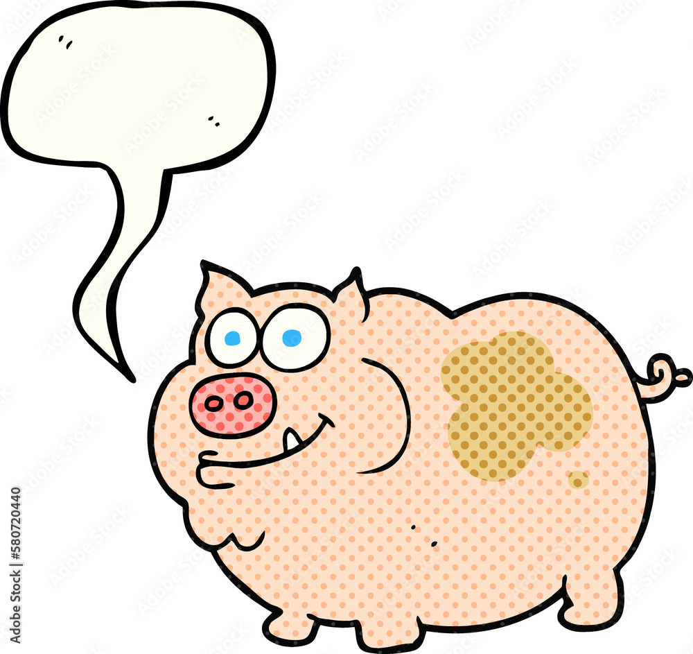 comic book speech bubble cartoon pig comic book speech bubble cartoon pig