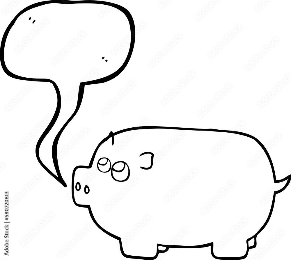 speech bubble cartoon piggy bank speech bubble cartoon piggy bank