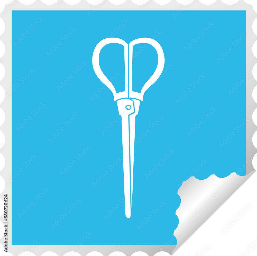 quirky square peeling sticker cartoon scissors quirky square peeling sticker cartoon scissors