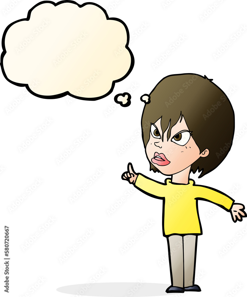 cartoon woman arguing with thought bubble cartoon woman arguing with thought bubble