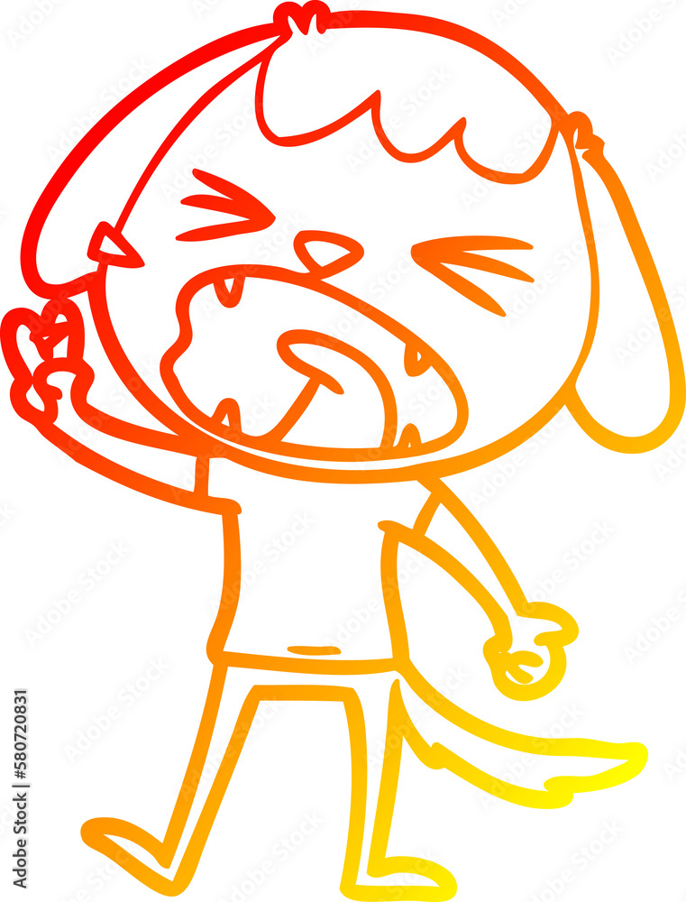 warm gradient line drawing cute cartoon dog barking warm gradient line drawing cute cartoon dog barking