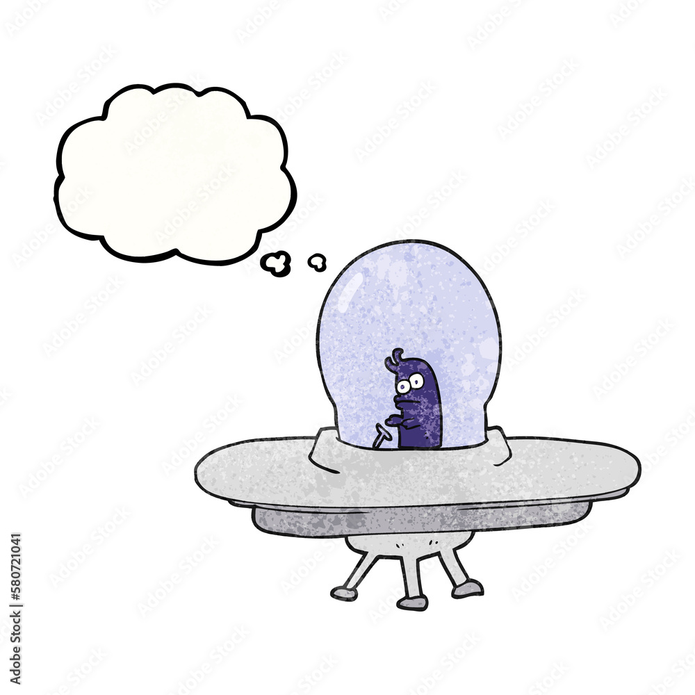 thought bubble textured cartoon flying saucer thought bubble textured cartoon flying saucer