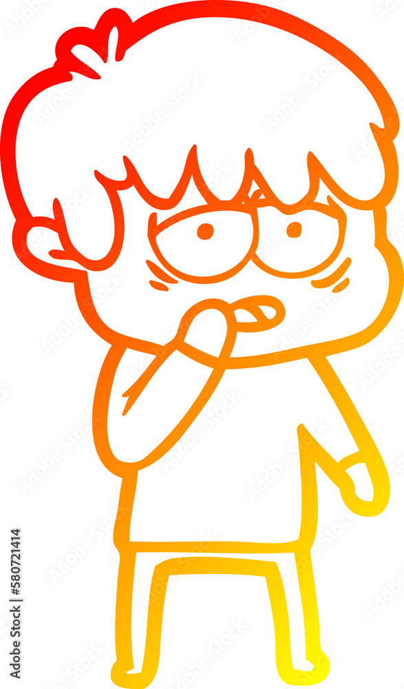 warm gradient line drawing cartoon exhausted boy warm gradient line drawing cartoon exhausted boy