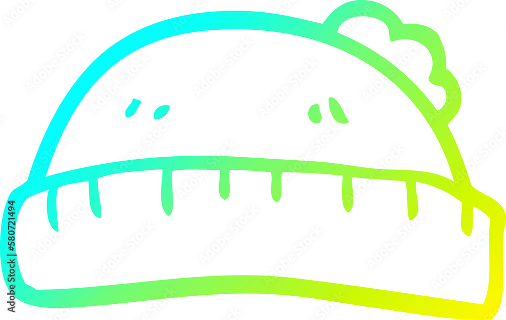 cold gradient line drawing cartoon woolly hat cold gradient line drawing cartoon woolly hat