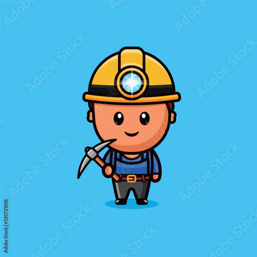 Gold mining worker vector character