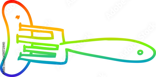Canvas-taulu rainbow gradient line drawing cartoon banger on fork