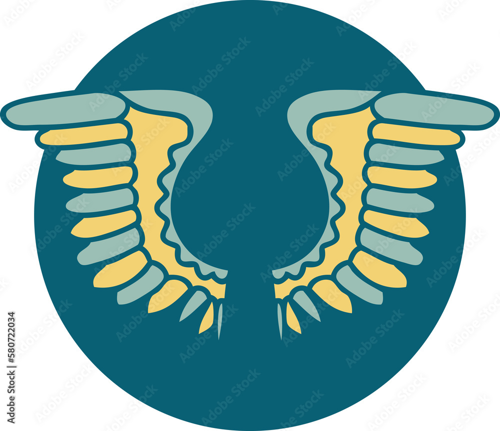 Fototapeta premium tattoo style icon of a wing