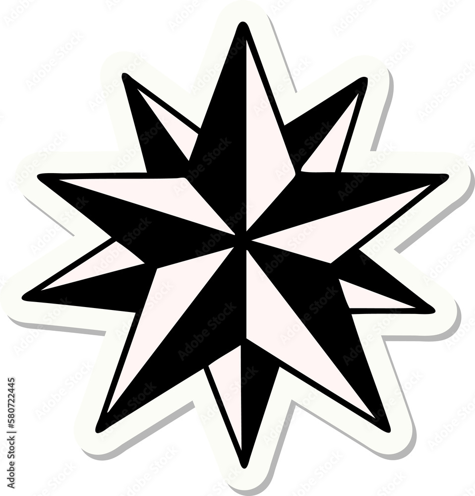 Obraz premium tattoo style sticker of a star