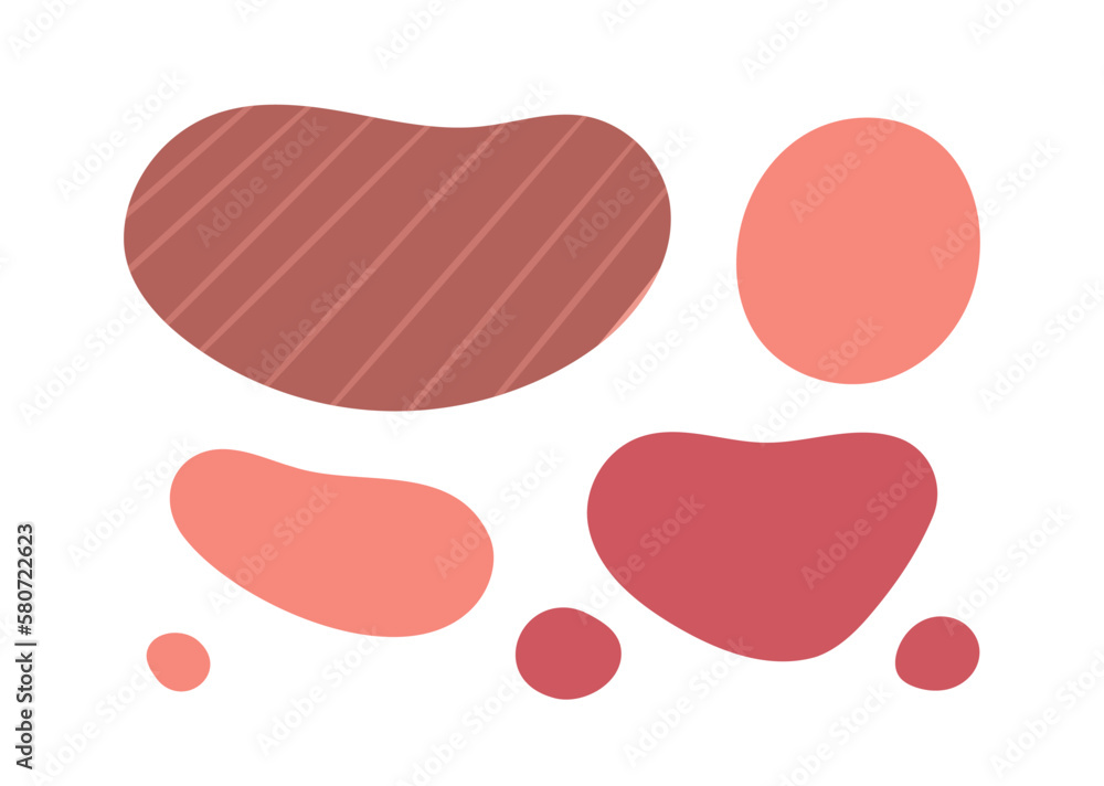 A set of splashes with irregular wavy edges. Paint stain, blot, rain puddle, blot with drips, blots. Vector illustration of liquid watery graphic design elements. A set of splashes with irregular wavy edges. Paint stain, blot, rain puddle, blot with drips, blots. Vector illustration of liquid watery graphic design elements.