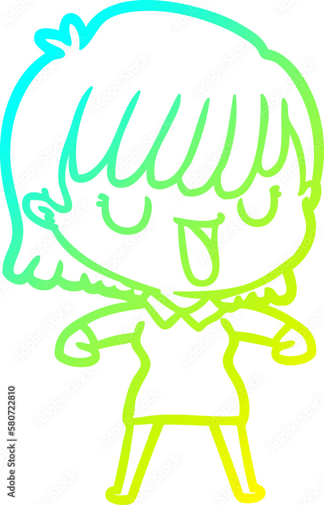 cold gradient line drawing cartoon woman cold gradient line drawing cartoon woman