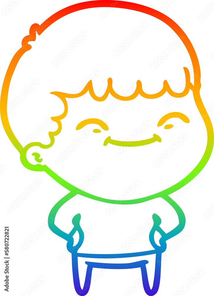 rainbow gradient line drawing cartoon happy boy rainbow gradient line drawing cartoon happy boy