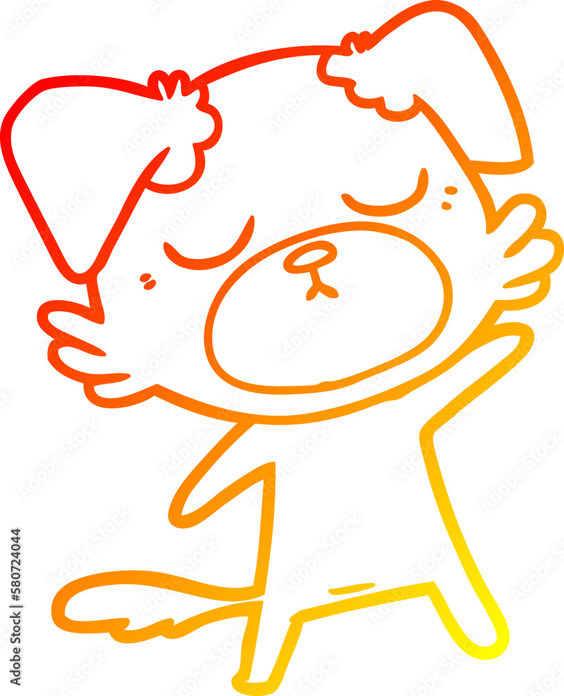 warm gradient line drawing cute cartoon dog warm gradient line drawing cute cartoon dog