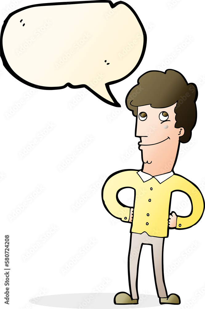 cartoon happy man with speech bubble cartoon happy man with speech bubble