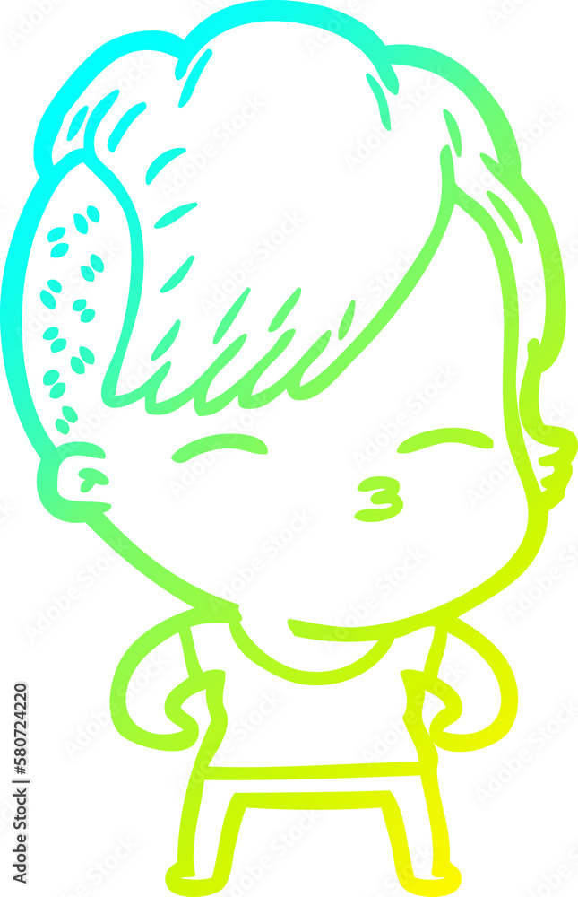 cold gradient line drawing cartoon girl muscle posing cold gradient line drawing cartoon girl muscle posing