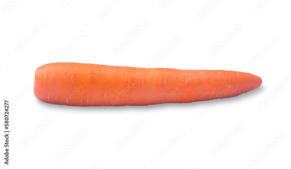 Single fresh orange carrot vegetable isolated on white background with clipping path and shadow in png file format Single fresh orange carrot vegetable isolated on white background with clipping path and shadow in png file format