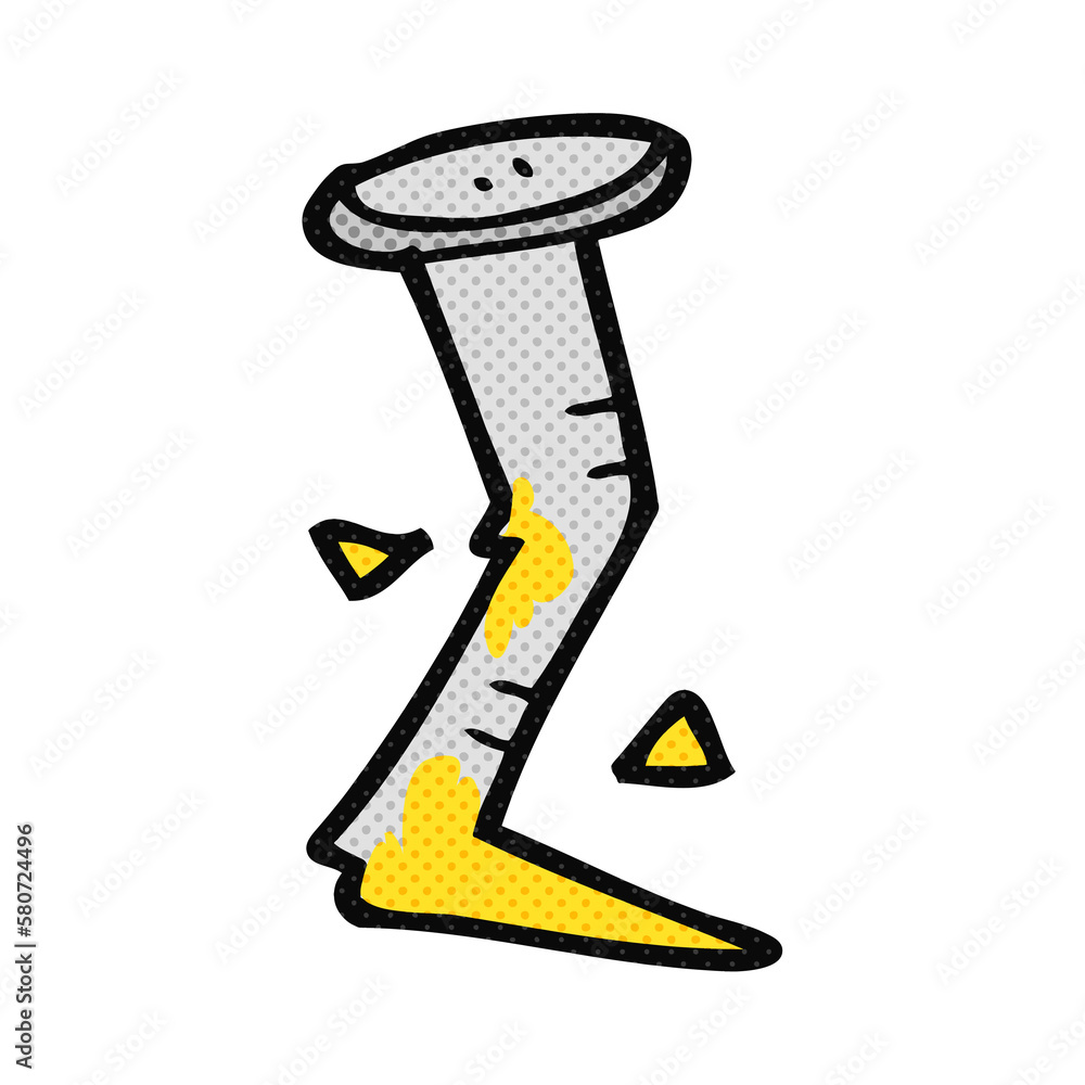 comic book style cartoon bent nail comic book style cartoon bent nail