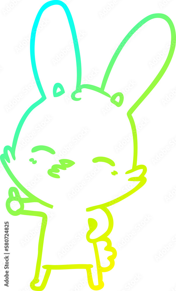 cold gradient line drawing curious bunny cartoon cold gradient line drawing curious bunny cartoon