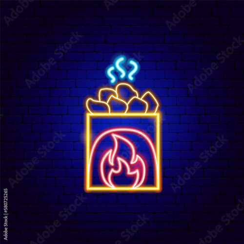 Bath Fireplace Neon Sign. Vector Illustration of Washing Procedure. Clean and Wash. Glowing Led Lamp Promotion.