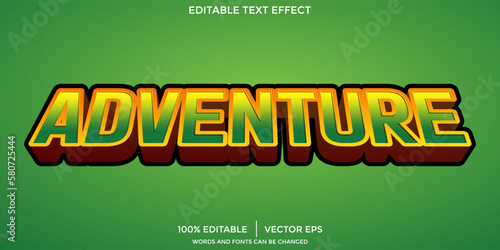 Adventure text effect ilustration vector