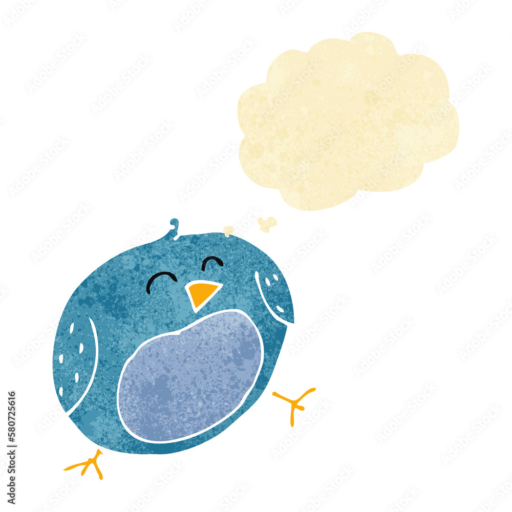 cartoon bird with thought bubble cartoon bird with thought bubble