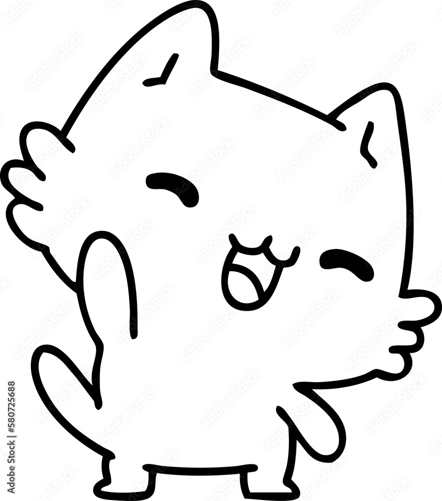 Fototapeta premium happy cartoon cat